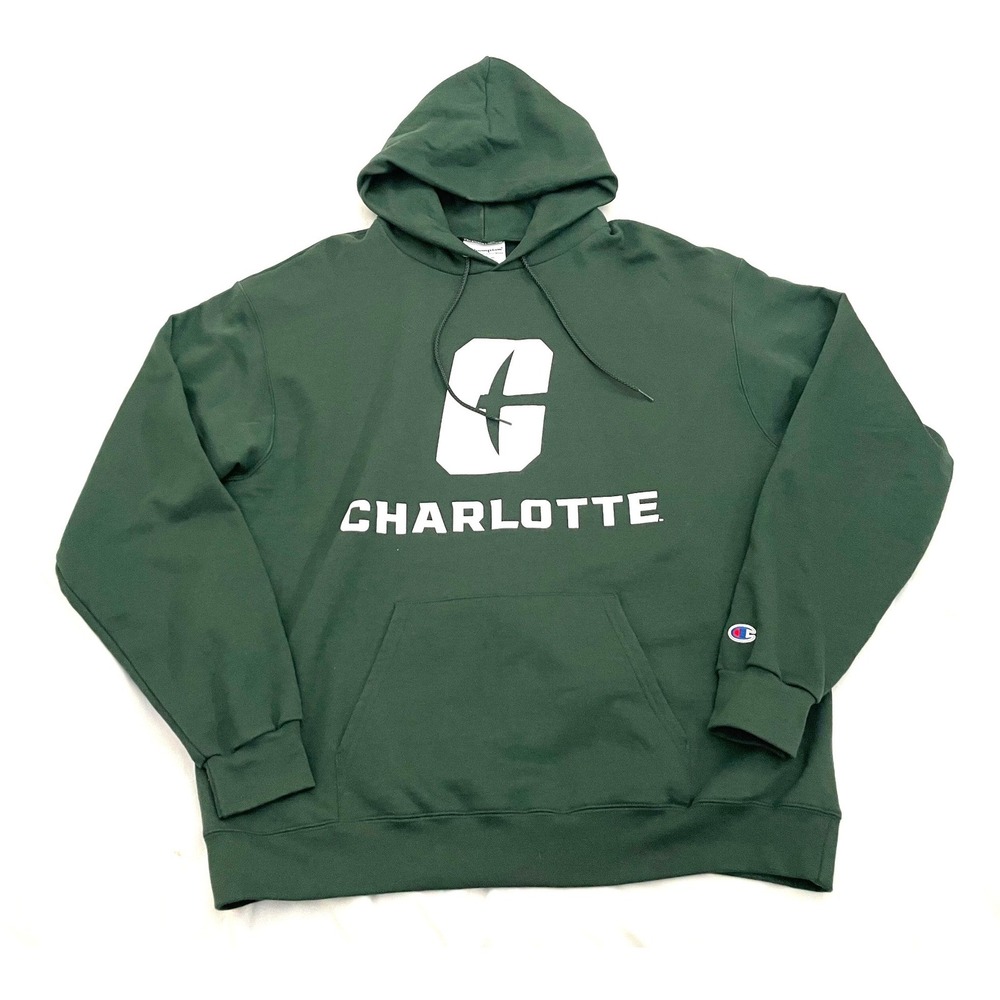 Charlotte 49ers Champion Pullover Fleece Hoodie Mens XL Green NCAA